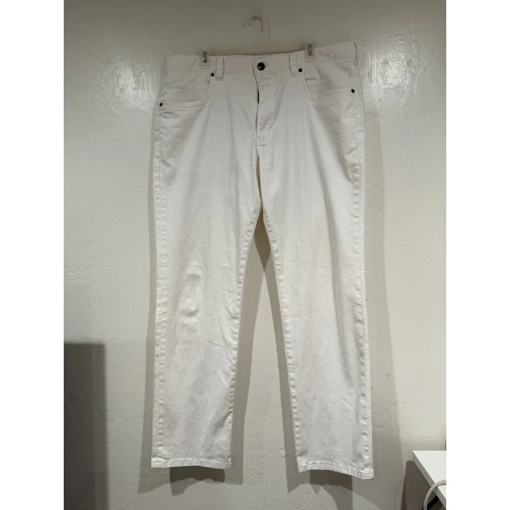 Tommy Bahama Boracay Mens 38x30 White Cotton Tencel Blend 5-Pocket Pants